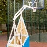 Стойка баскетбольная мобильная складная, вынос 1.6 м вид сзади